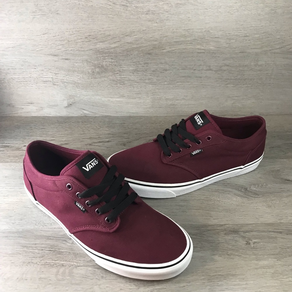 Vans Atwood Oxblood Low Top Canvas Running Skate Shoes Men’s Size 12